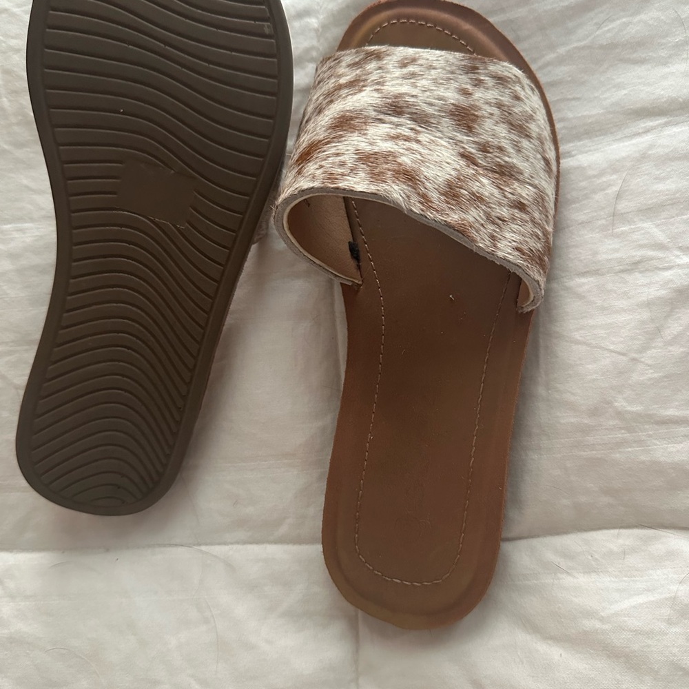Cowhide Slide Sandals